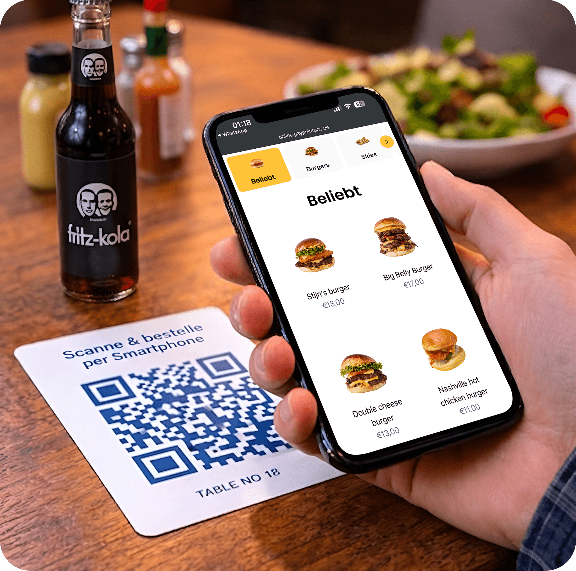 Gast bestellt per QR-Code direkt am Tisch