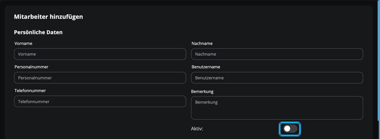 Formular Pers&ouml;nliche Daten im PayPoint-Admin