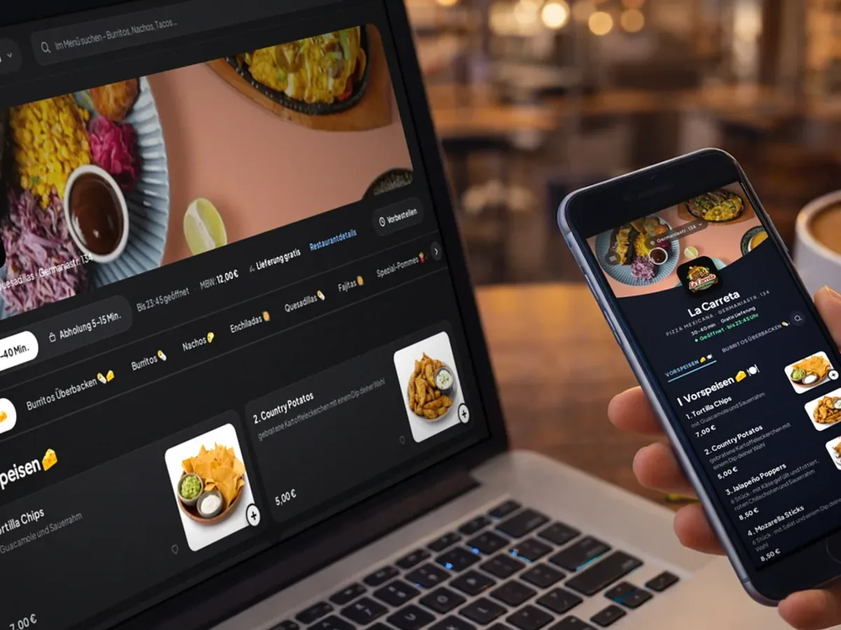Webshop in the browser and in the app with product photos